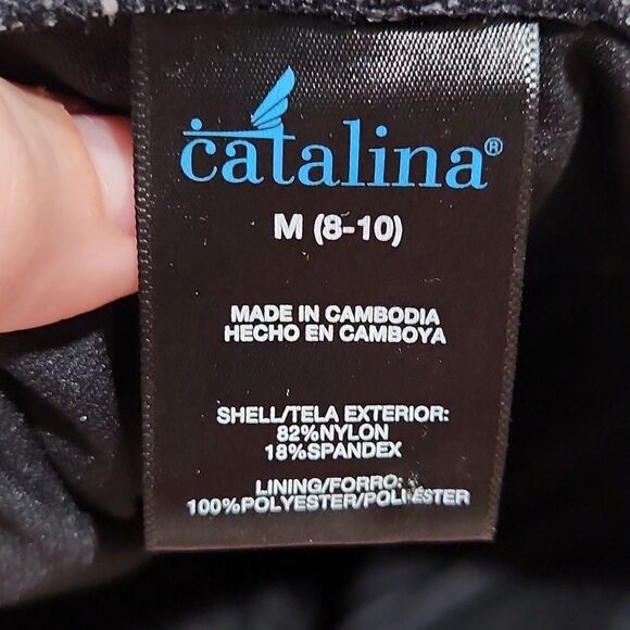 Catalina Blk w/White Gathered One Piece Swimsuit - Picture 7 of 8